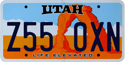 UT license plate Z550XN