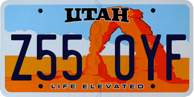 UT license plate Z550YF