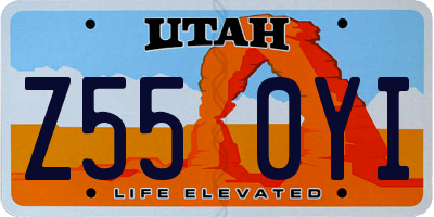 UT license plate Z550YI