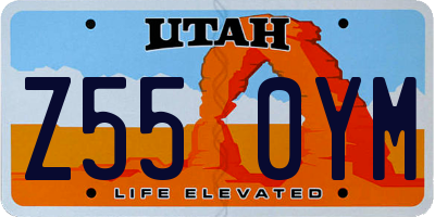 UT license plate Z550YM