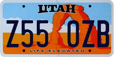 UT license plate Z550ZB