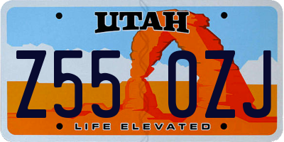 UT license plate Z550ZJ