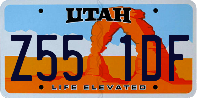 UT license plate Z551DF