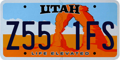 UT license plate Z551FS
