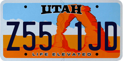 UT license plate Z551JD