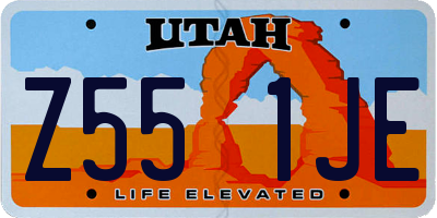 UT license plate Z551JE