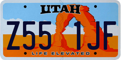 UT license plate Z551JF