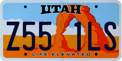 UT license plate Z551LS