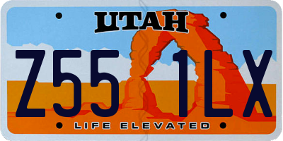 UT license plate Z551LX
