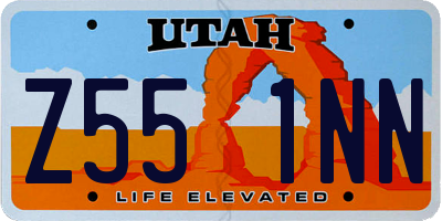 UT license plate Z551NN