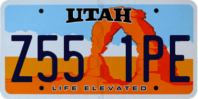 UT license plate Z551PE