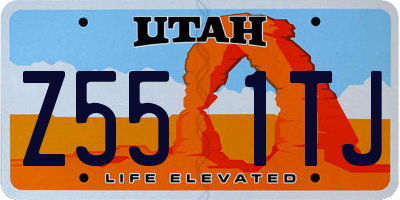 UT license plate Z551TJ