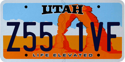 UT license plate Z551VF