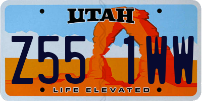 UT license plate Z551WW