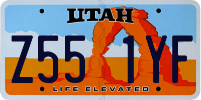 UT license plate Z551YF