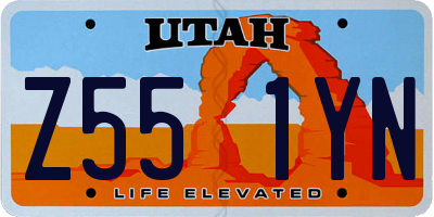 UT license plate Z551YN