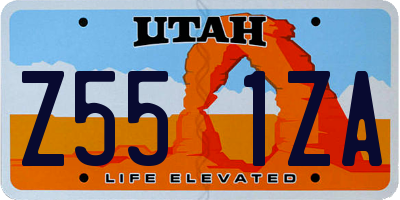 UT license plate Z551ZA