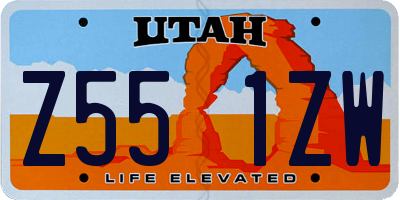 UT license plate Z551ZW