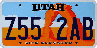 UT license plate Z552AB