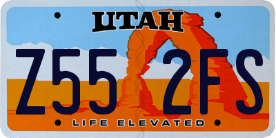 UT license plate Z552FS