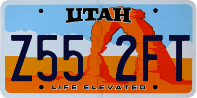 UT license plate Z552FT
