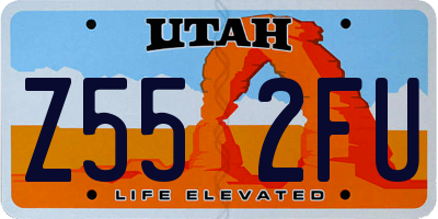 UT license plate Z552FU