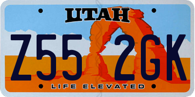 UT license plate Z552GK