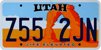 UT license plate Z552JN