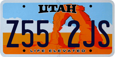 UT license plate Z552JS