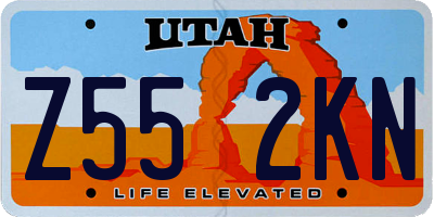 UT license plate Z552KN