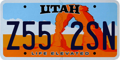 UT license plate Z552SN