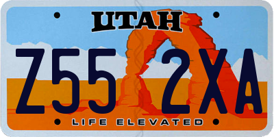 UT license plate Z552XA