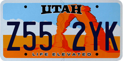 UT license plate Z552YK