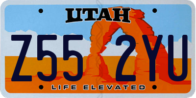 UT license plate Z552YU