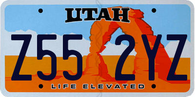UT license plate Z552YZ