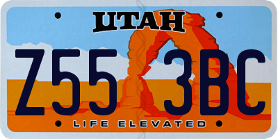 UT license plate Z553BC