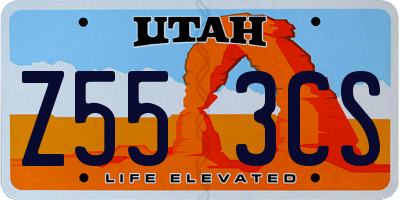 UT license plate Z553CS