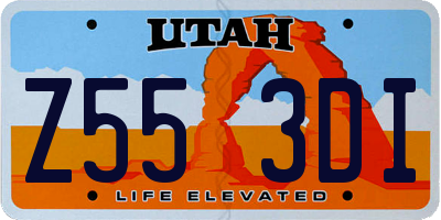 UT license plate Z553DI