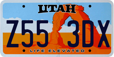 UT license plate Z553DX