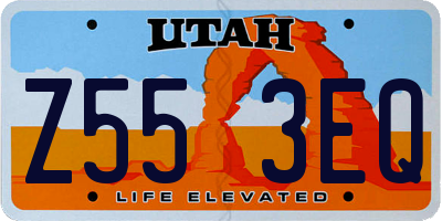 UT license plate Z553EQ