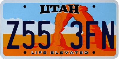 UT license plate Z553FN