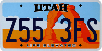 UT license plate Z553FS