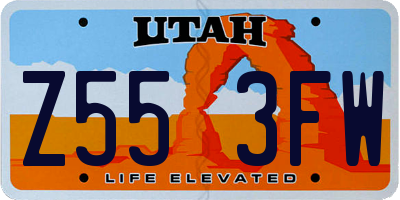 UT license plate Z553FW