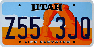 UT license plate Z553JQ