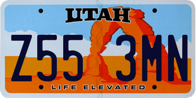 UT license plate Z553MN