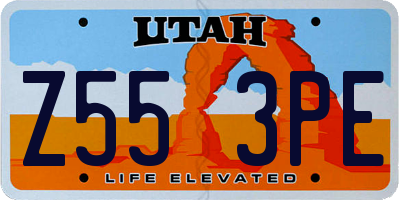 UT license plate Z553PE