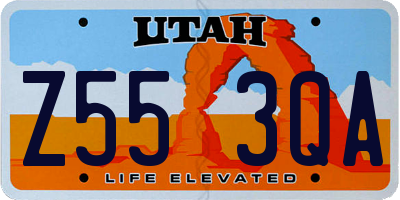 UT license plate Z553QA