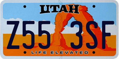 UT license plate Z553SF