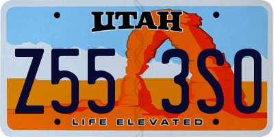 UT license plate Z553SO