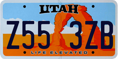 UT license plate Z553ZB